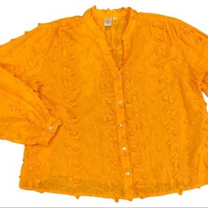 Anthropologie “ Seen Worn Kept”. Orange boho blouse.
